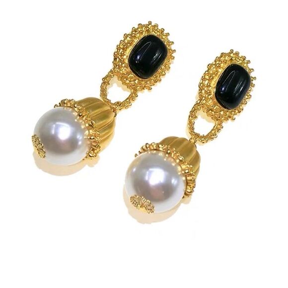 Retro pearl drop earrings A40 - Picture 4 of 9